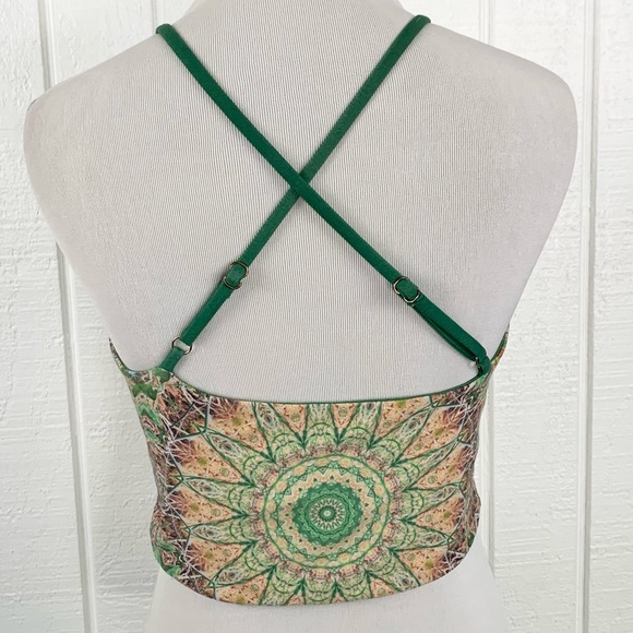 Wolven Fauna Keyhole Green Reversible 2 in 1 Tank Top S - Picture 6 of 8